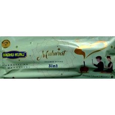 Madhu Kunj Muhurat Incense Sticks 3 in 1 Zipper (80g)
