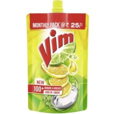 Vim Dishwash Liquid - Lemon, 250ml Pouch