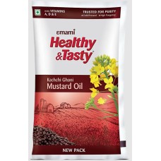 Emami Healthy and Tasty Kachchi Ghani Mustard Oil, 1 Ltr Pouch