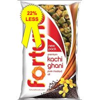 Fortune Premium Kachi Ghani Pure Mustard Oil, 1 Ltr Pouch