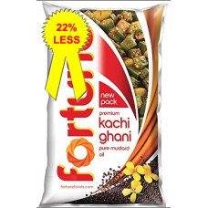 Fortune Premium Kachi Ghani Pure Mustard Oil, 1 Ltr Pouch