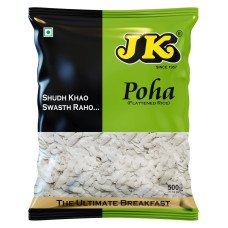 JK Poha 500gm Pouch - High-Fibre Rice Flakes JK Poha 500gm Pouch - High-Fibre Rice Flakes