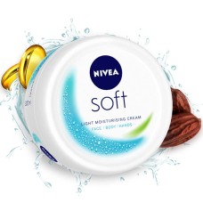 NIVEA Soft Light Moisturizer for Face, Hand and Body, Instant Hydration, Non-Greasy Cream with Vitamin E and Jojoba Oil, 200 ml